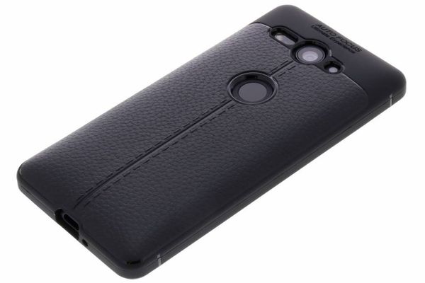 Schwarzes Leder Silikon-Case für das Sony Xperia XZ2 Compact