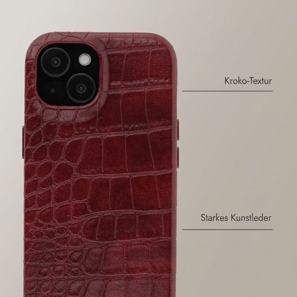 Selencia Croco Backcover mit MagSafe Apple iPhone 15 - Burgundy
