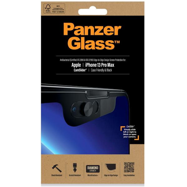 PanzerGlass CamSlider™ Case Friendly Screen Protector für das Apple iPhone 13 Pro Max - Schwarz