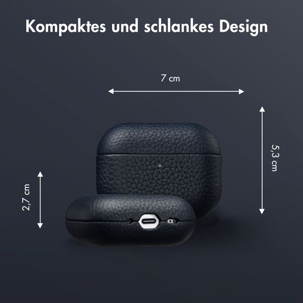 Accezz Echtes Leder Case Apple AirPods Pro 3 - Dunkelblau