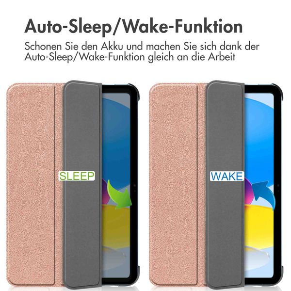 imoshion Trifold Klapphülle Apple iPad 11 (2025) 11 Zoll / iPad 10 (2022) 10.9 Zoll - Rosé gold