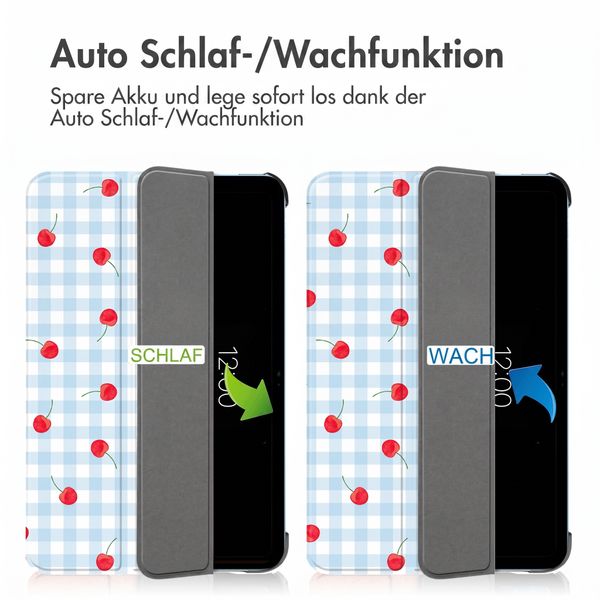 imoshion Design Trifold Klaphülle Apple iPad 11 (2025) 11 Zoll A16 / iPad 10 (2022) 10.9 Zoll - Cherry Check
