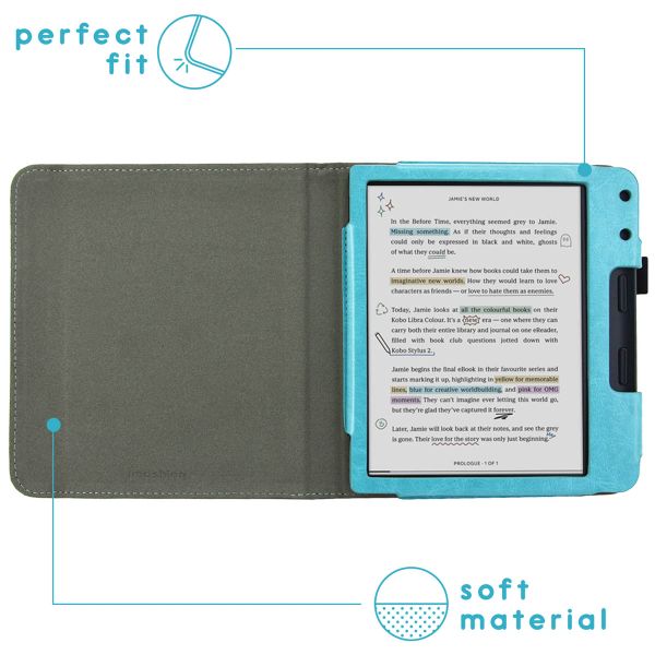imoshion Vegan Leather Klapphülle Kobo Libra Colour - Hellblau