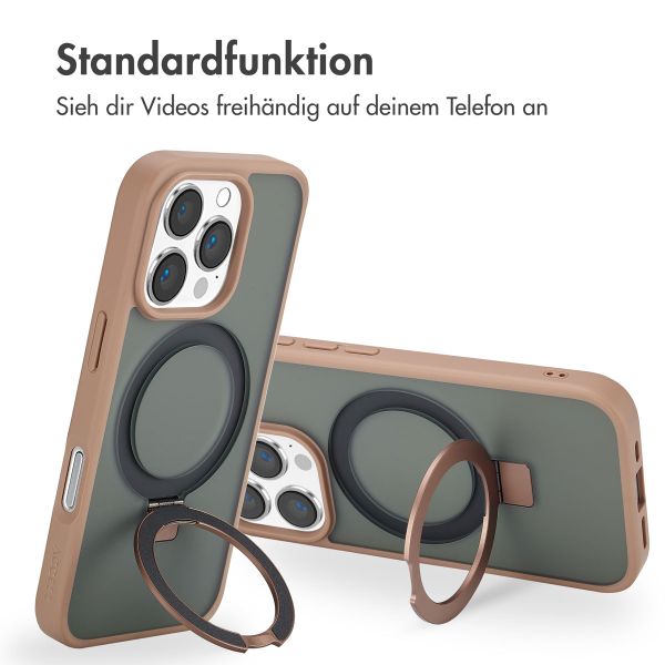 Accezz Ring Stand Backcover mit MagSafe Apple iPhone 16 Pro Max - Braun
