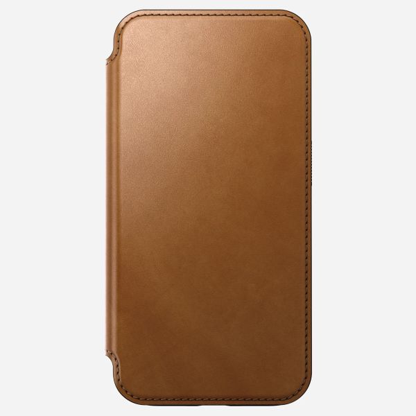 Nomad Modern Leather Folio Klapphülle für das iPhone 15 Pro - English Tan