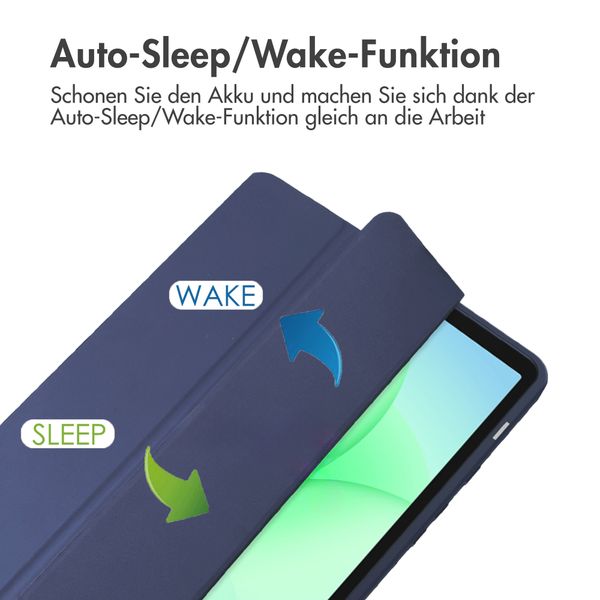 imoshion Trifold Hardcase Klapphülle Samsung Galaxy Tab A11 / A9 8.7 Zoll - Dunkelblau
