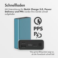 imoshion Ultra Series Aluminium | Powerbank 20.000 mAh - Schnellladen bis 33W - Petrol Green