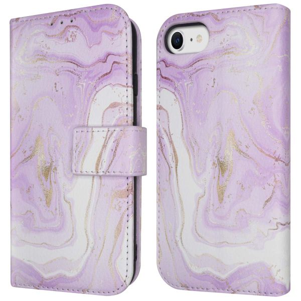 imoshion ﻿Design Klapphülle für das iPhone SE (2022 / 2020) / 8 / 7 / 6(s) - Purple Marble