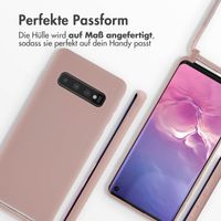 imoshion Silikonhülle mit Band für das Samsung Galaxy S10 - Sand Pink