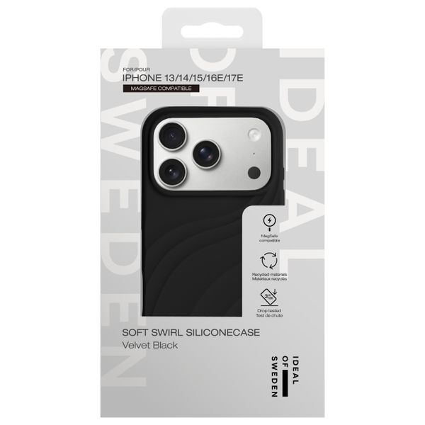 iDeal of Sweden Soft Swirl Silicone MagSafe Hülle Apple iPhone 17e / 16e / 15 / 14 / 13 - Velvet Black