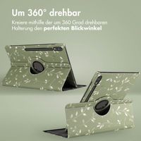 imoshion 360° drehbare Design Klapphülle Samsung Galaxy Tab S10 Ultra / Tab S9 Ultra - Green Flowers