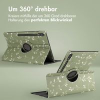 imoshion 360° drehbare Design Klapphülle für das Samsung Galaxy Tab S10 Ultra / Tab S9 Ultra - Green Flowers