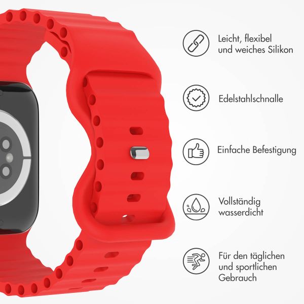 imoshion Athletisches Silikonarmband für die Apple Watch Series 1 bis 10 / SE / Ultra (2) (44/45/46/49 mm) - Rot