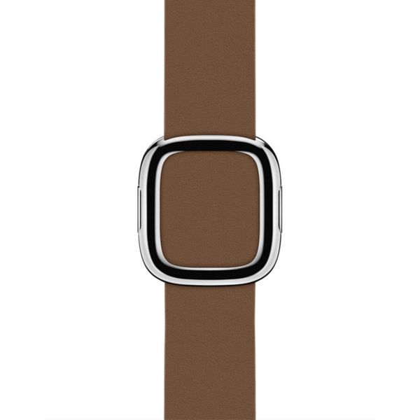 Apple Leather Band Modern Buckle für das  Apple Watch Series 1 t/m 9 / SE (38/40/41 mm) | Series 10 / 11 (42 mm) - Größe M - Braun