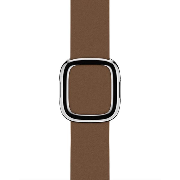 Apple Leather Band Modern Buckle für die Apple Watch Series 1 bis 9 / SE (38/40/41 mm) | Series 10 (42 mm) - Größe M - Braun