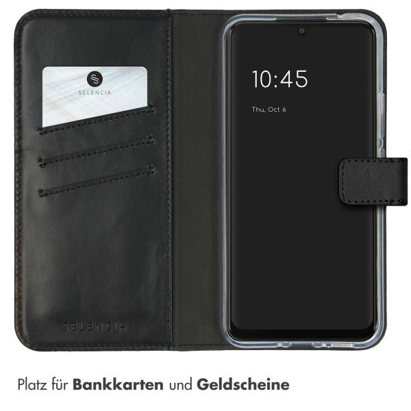 Selencia Echtleder Klapphülle Samsung Galaxy A34 (5G) - Schwarz