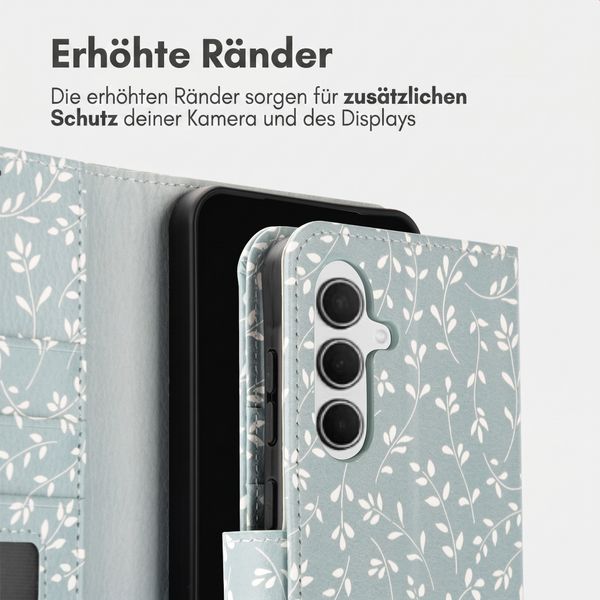 imoshion Design Klapphülle Samsung Galaxy A36 - Smoke Green Flowers