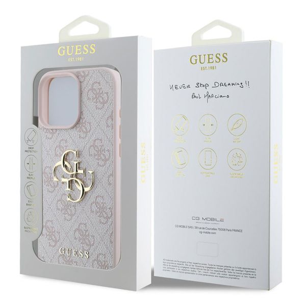 Guess 4G Metal Logo Back Cover für das Apple iPhone 16 Pro - Rosa