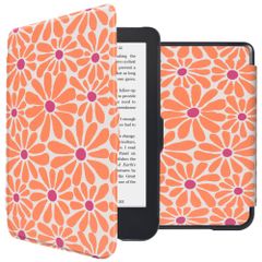 imoshion Design Slim Hard Case Sleepcover für das Kobo Clara 2E / Tolino Shine 4 - Orange Flowers Connect