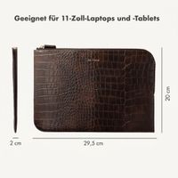 Selencia Croco Laptop Hülle 11 Zoll - Tablet / Laptop Sleeve - Choco Brown