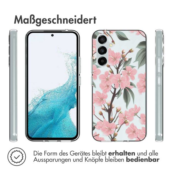 imoshion Design Hülle für das Samsung Galaxy A54 (5G) - Blume - Rosa / Grün