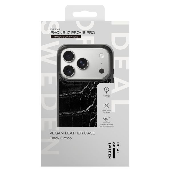 iDeal of Sweden MagSafe-Hülle aus veganem Leder Apple iPhone 18 Pro / 17 Pro - Black Croco