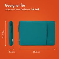 imoshion Laptop Hülle 14 Zoll - Laptop Sleeve mit Fach - Petrol Green