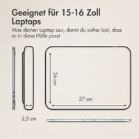 Accezz Leather Laptop Hülle mit Reißverschluss 15-16 Zoll - Laptop Sleeve - Beige