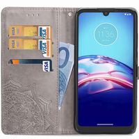 Mandala Klapphülle Motorola Moto E6s - Grau