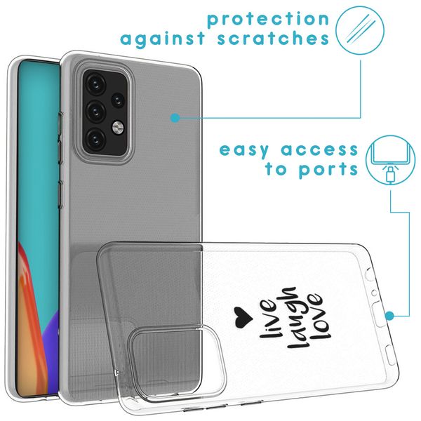 imoshion Design Hülle Samsung Galaxy A52(s) (5G/4G) - Live Laugh Love -Schwarz