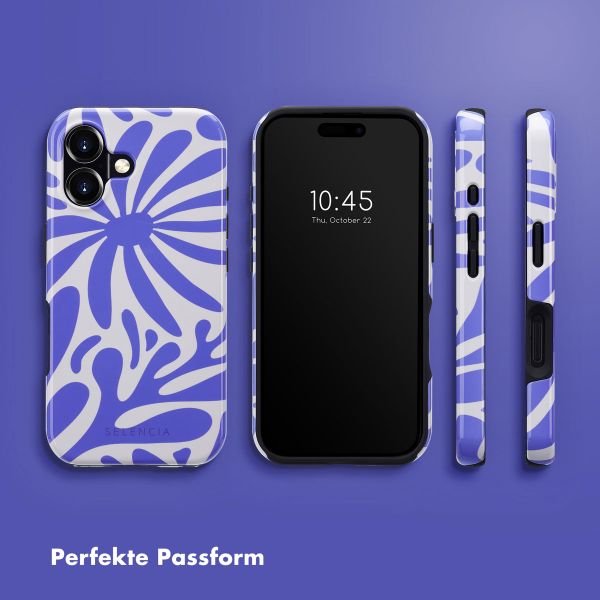 Selencia Vivid Tough Back Cover MagSafe für das Apple iPhone 16 - Modern Bloom Sapphire Blue