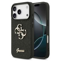 Guess 4G Metal Logo Back Cover mit Glitter Apple iPhone 17 Pro - Schwarz