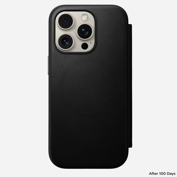 Nomad Modern Leather Folio Klapphülle Apple iPhone 16 Pro - Schwarz