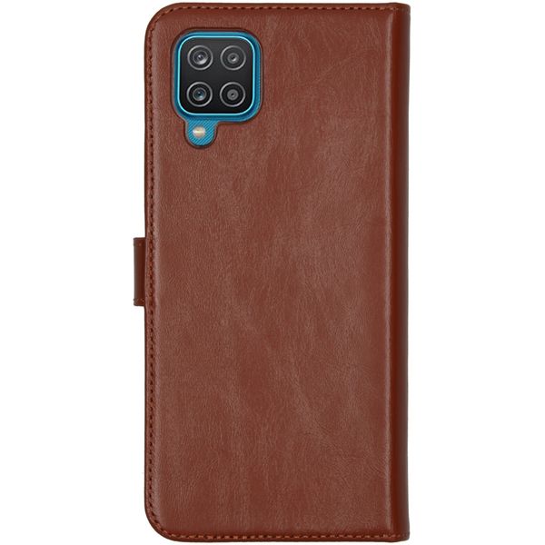 Selencia Echtleder Klapphülle Samsung Galaxy A12 - Hellbraun