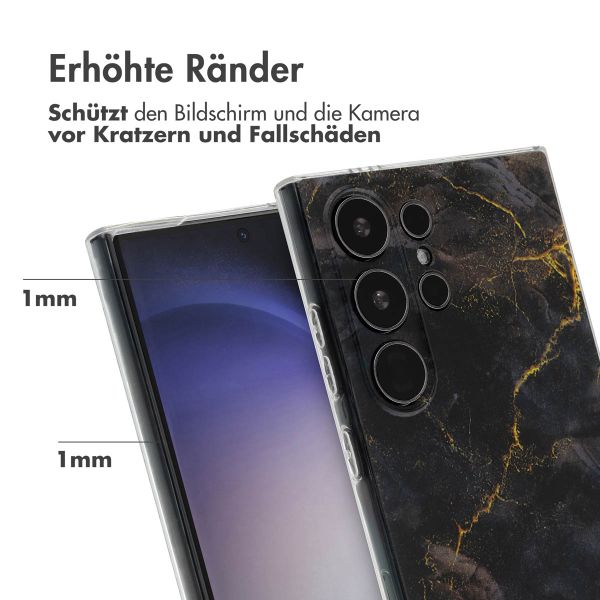 imoshion Design Hülle für das Samsung Galaxy S24 Ultra - Black Marble