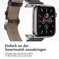 imoshion Leder-Krokodilarmband für die Apple Watch Series 1 bis 10 / SE / Ultra (2) (44/45/46/49 mm) - Schwarz