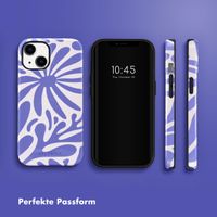 Selencia Vivid Back Cover Apple iPhone 14 - Modern Bloom Sapphire Blue