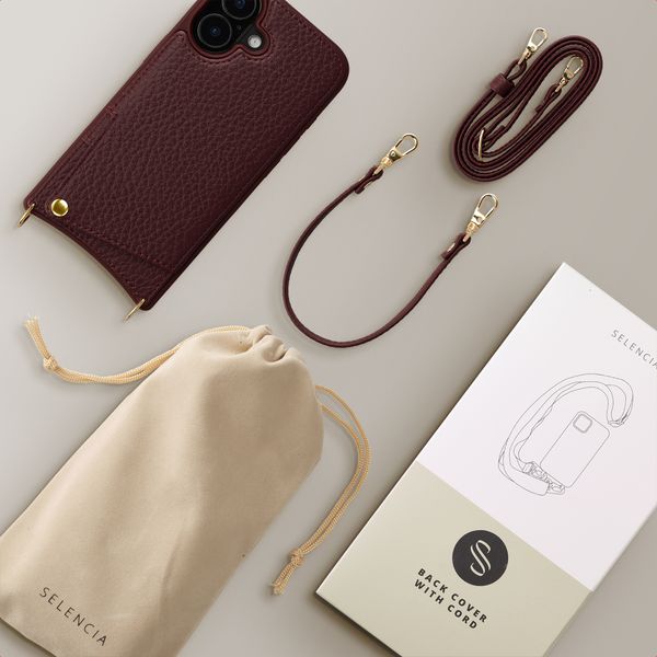 Selencia Nova HandyHülle mit Kordel und Kartenhalter Apple iPhone 17 - Bold Burgundy