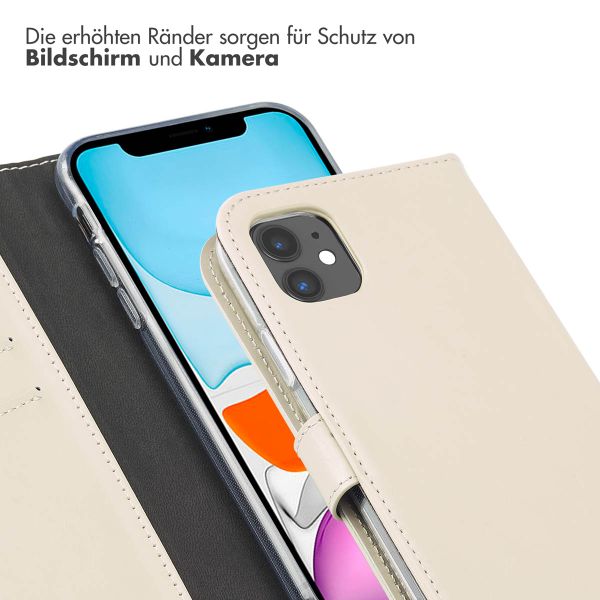 Selencia Echtleder Klapphülle Apple iPhone 11 - Greige