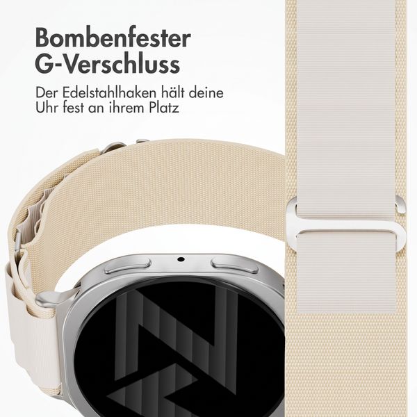 Accezz Nylon Alpine Armband für Samsung Galaxy Watch 9 (40/44mm) / Watch 8 (40/44mm) / Classic (46mm) - Polarstern