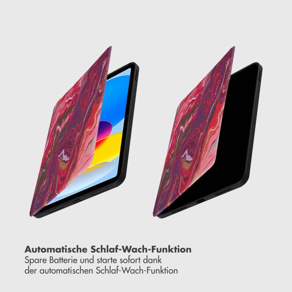 Selencia Vivid Klapphülle für das iPad 10 (2022) 10.9 Zoll - Marble Plum