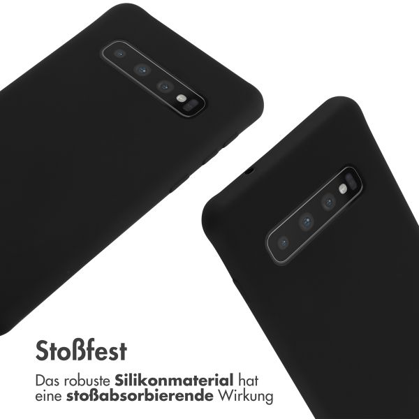 imoshion Silikonhülle mit Band für das Samsung Galaxy S10 - Schwarz