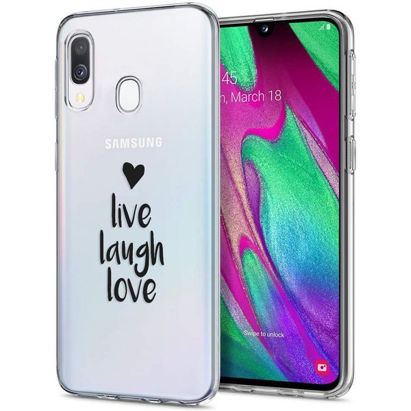 imoshion Design Hülle Galaxy A20e - Live Laugh Love - Schwarz