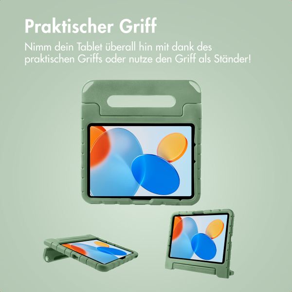 imoshion Kindersichere Schutzhülle mit abnehmbaren Ansteckern Apple iPad 11 (2025) 11 Zoll A16 / iPad 10 (2022) 10.9 Zoll - Olive Green