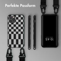 Selencia SilikonHülle design mit abnehmbarem Band Apple iPhone 11 Pro - Irregular Check Black