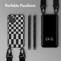 Selencia Silikonhülle design mit abnehmbarem Band für das iPhone 11 Pro - Irregular Check Black