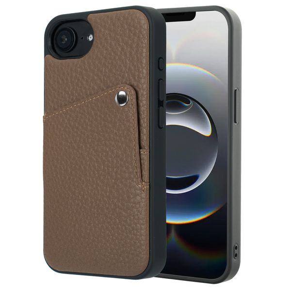 Selencia Riva Back Cover mit Kartenfach Apple iPhone 17e / 16e - Mocha Brown