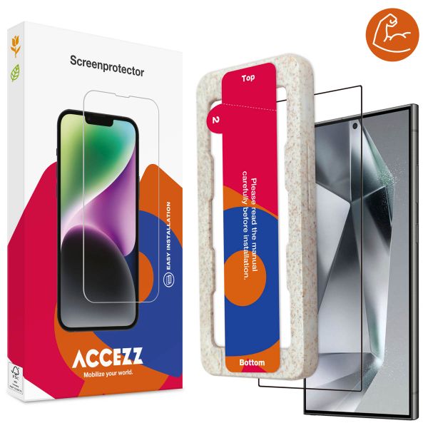 Accezz Dreifach starke Full Cover Schutzfolie mit Applikator für das Samsung Galaxy S24 Ultra - Transparent 