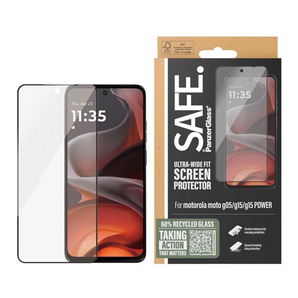 SAFE by PanzerGlass Ultra-Wide Fit Displayschutz für das Motorola Moto G05 / Moto G15 (Power)