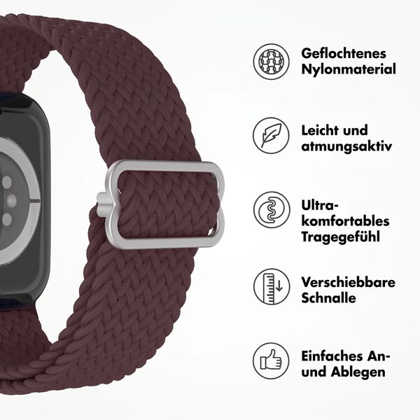 imoshion Gewebtes Nylonarmband für Apple Watch | 38/40/41/42 mm - Burgundy